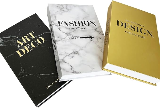 Neutral Home Books Decor Display for Living Room and Office Fashion Decorative Book,Hardcover Fake Decorative Books for Coffee Tables and Shelves(gold)