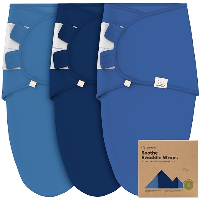 KeaBabies 3-Pack Organic Baby Swaddle Sleep Sacks -Newborn Swaddle Sack, Ergonomic Baby Swaddles 0-3 Months,Swaddles for Newborns, Baby Sleep Sack, Baby Swaddle Blanket Wrap,Baby Essentials (Frost)