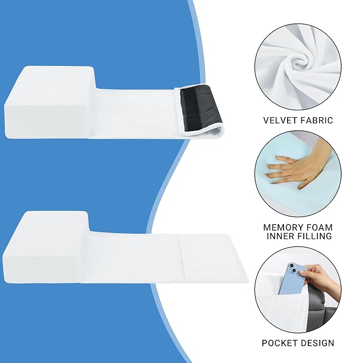 MABOZOO Head Pillow for Recliner Chair with Pocket,Headrest Cushion for Neck Pain Relief and Cervical Support,Recliner Head Pillow for Travel Home Recliner Sofa Armchair(White)