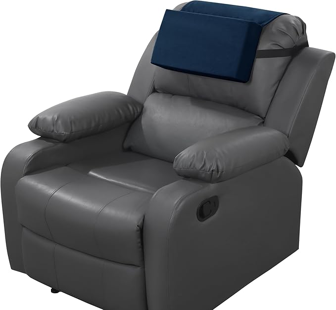 MABOZOO Head Pillow for Recliner Chair with Pocket,Headrest Cushion for Neck Pain Relief and Cervical Support,Recliner Head Pillow for Travel Home Recliner Sofa Armchair(Navy)
