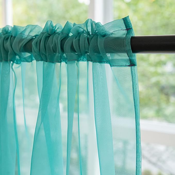 Windows Gradient Sheer Curtains 84 Inches Length 2 Panels Voile Light Filtering Sheer Curtains Panel Basic Rod Pocket for Bedroom Living Room Children Room Kitchen Yard