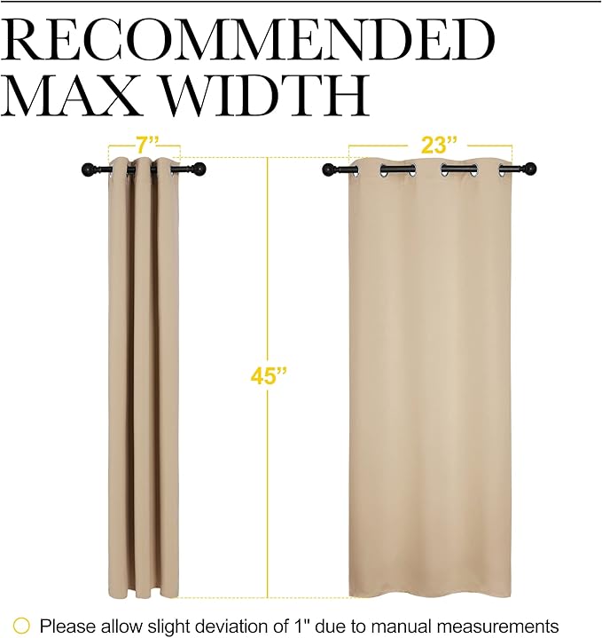 NICETOWN Room Darkening Curtain Panels for Living Room, Thermal Insulated Grommet Room Darkening Draperies/Drapes for Window (Biscotti Beige, 2 Panels, W29 x L45 -Inch)