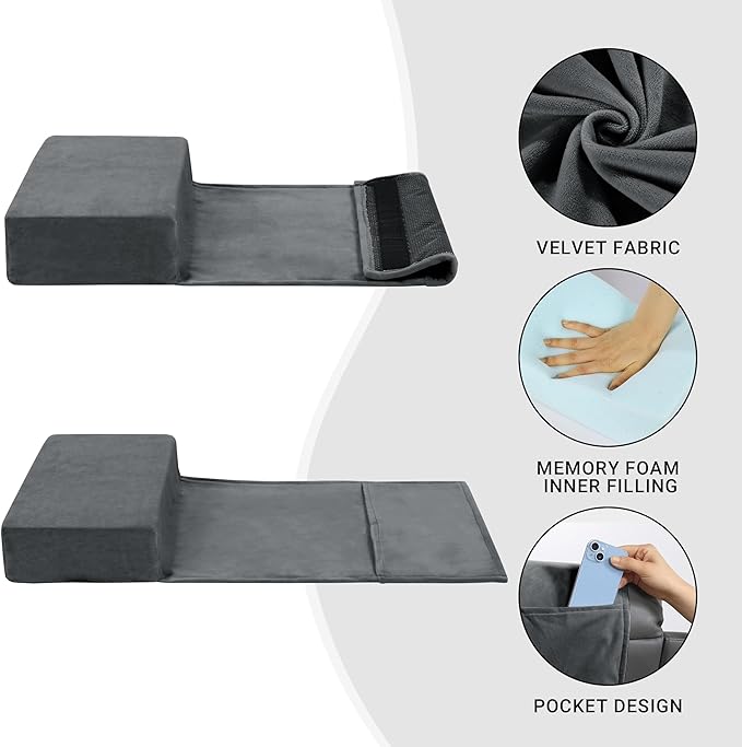 MABOZOO Head Pillow for Recliner Chair with Pocket,Headrest Cushion for Neck Pain Relief and Cervical Support,Recliner Head Pillow for Travel Home Recliner Sofa Armchair(Dark Grey)