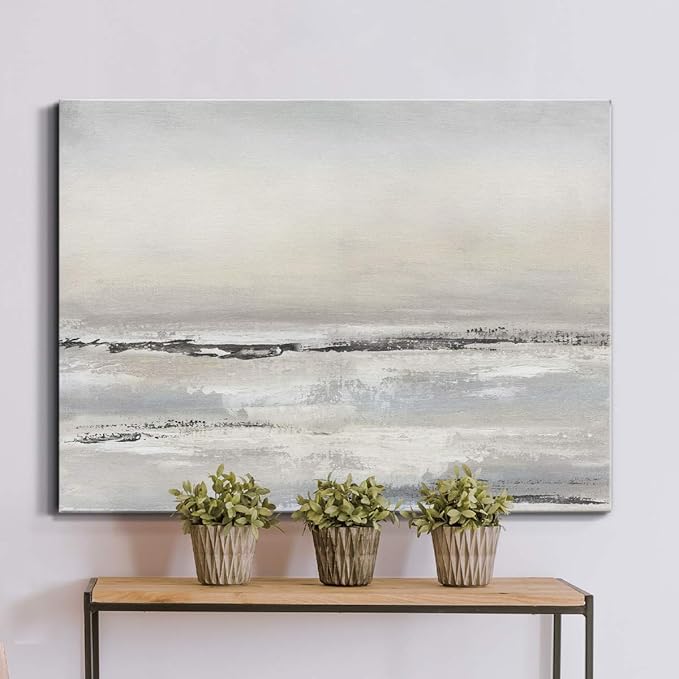 Renditions Gallery Canvas Nature Wall Art Modern Decorations Paintings Serene Winter Snow Glam Romantic Abstract Minimalist Artwork Prints for Bedroom Office Kitchen - 32"x48" LT33
