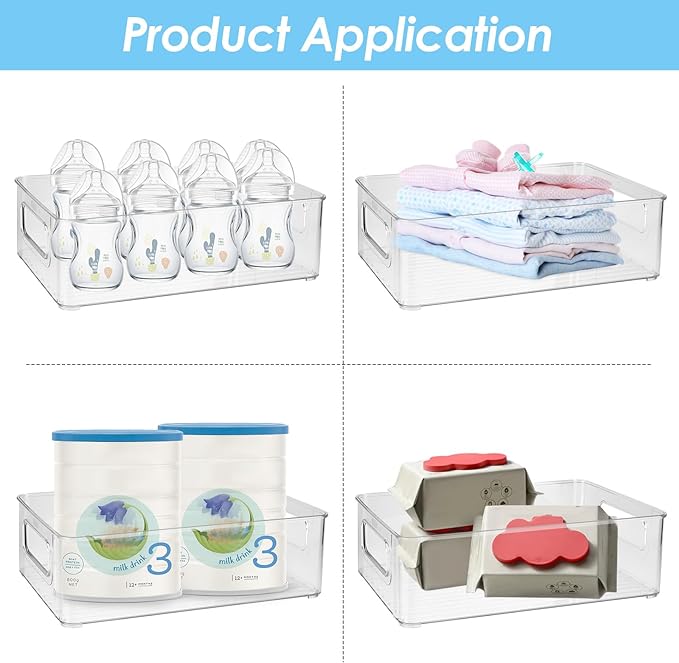 Baby Bottle Organizer Plastic Storage Center for Baby Bottles and Food Jars Baby Bottle Organizer for Cabinet, Perfect Organizer for Kitchen Cabinet, Pantry, Refrigerator, and Countertop(2 pcs)