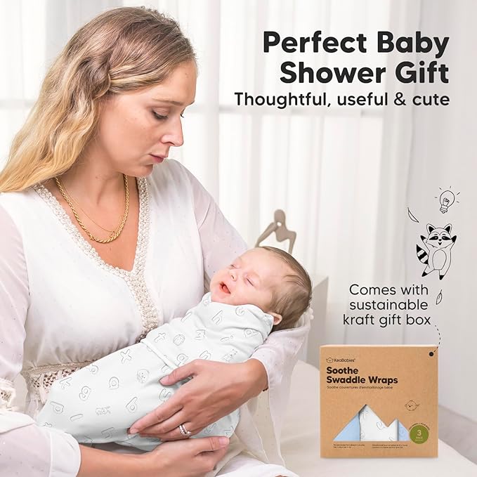 3-Pack Organic Baby Swaddle Sleep Sacks - Newborn Swaddle Sack, Ergonomic Baby Swaddles 0-3 Months, Swaddles for Newborns, Baby Sleep Sack, Baby Swaddle Blanket Wrap,Baby Essentials (ABC Land Cloud)
