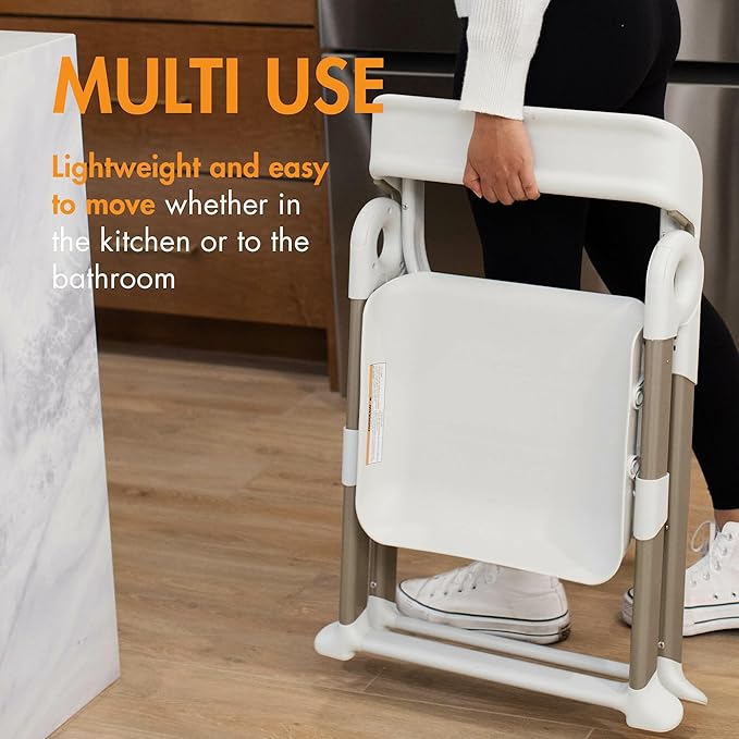 Boon Pivot Toddler Tower - Folding Toddler Step Stool - Montessori Kitchen Stool for Learning and Cooking - 21.75 L x 22.75 W x 34.75 H - Ages 18 Months to 4 Years