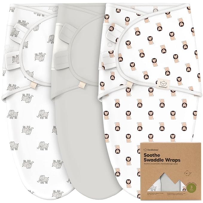 3-Pack Organic Baby Swaddle Sleep Sacks - Newborn Swaddle Sack, Ergonomic Baby Swaddles 0-3 Months, Swaddles for Newborns, Baby Sleep Sack, Baby Swaddle Blanket Wrap, Baby Essentials(The Wild 2)