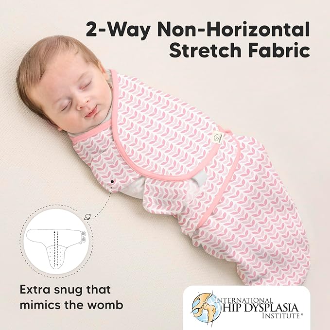 3-Pack Organic Baby Swaddle Sleep Sacks - Newborn Swaddle Sack, Ergonomic Baby Swaddles 0-3 Months, Swaddles for Newborns, Baby Sleep Sack, Baby Swaddle Blanket Wrap,Baby Essentials(Blossom)
