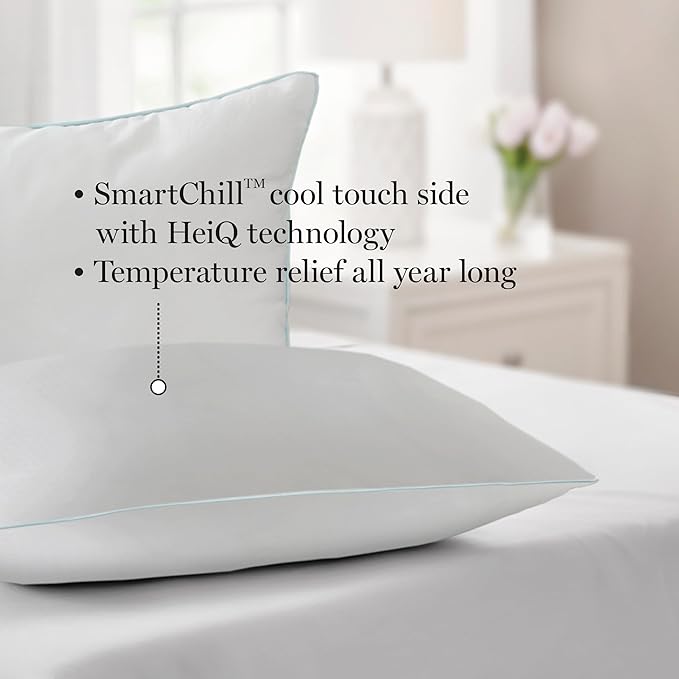 MARTHA STEWART SmartChill All Season 2 Piece Bed Pillow Set, 220 TC, Down-Alternative, Standard/Queen
