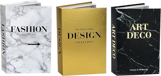 Neutral Home Books Decor Display for Living Room and Office Fashion Decorative Book,Hardcover Fake Decorative Books for Coffee Tables and Shelves(gold)