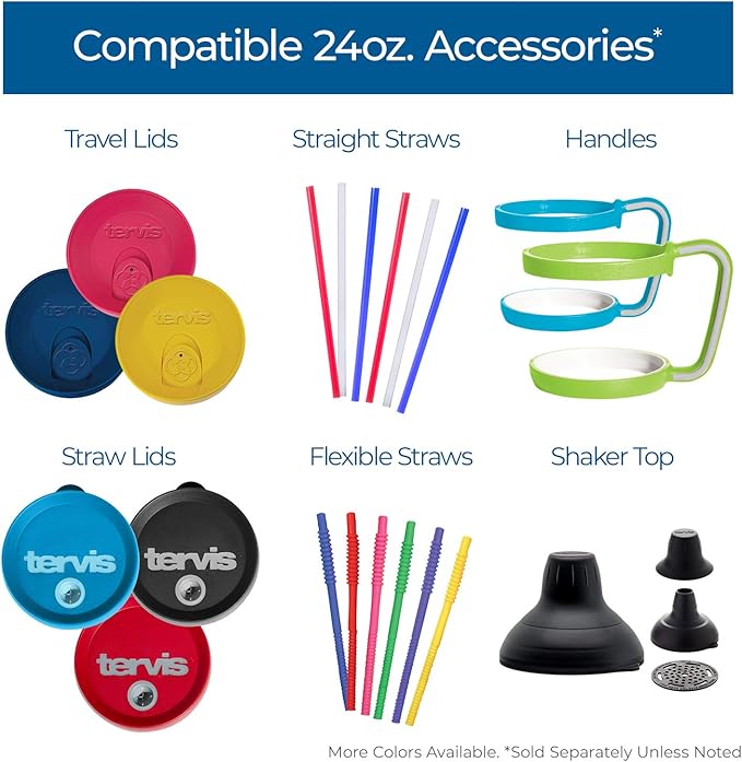 Tervis Travel Lid Made in USA Double Walled Insulated Tumbler Travel Cup Keeps Drinks Cold & Hot, Fits 24oz Tumblers & 16oz Mugs, Blue