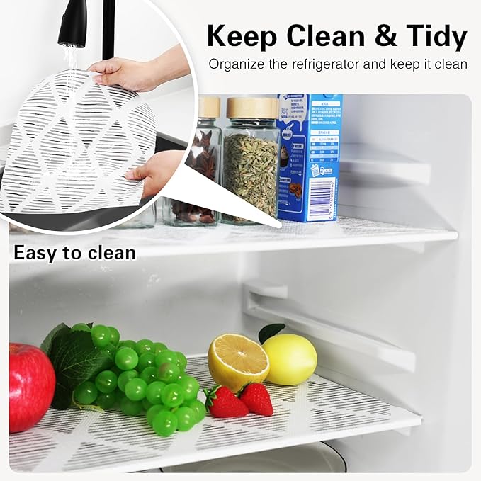 Shelf and Drawer Liner for Kitchen Cabinet-24 in x 20 FT Non-Adhesive Cabinet Liners for Shelves Non-Slip Waterproof Kitchen Drawer Liners Contact Paper Shelf Paper with Knife and Tape Measure