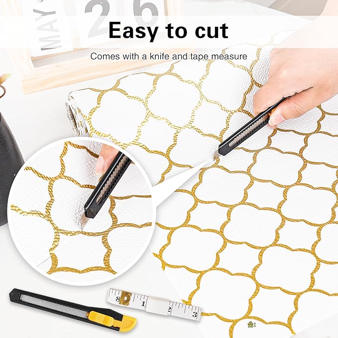 Shelf and Drawer Liner for Kitchen Cabinet-12 in x 10 FT Non-Adhesive Cabinet Liners for Shelves Non-Slip Waterproof Kitchen Drawer Liners Contact Paper Shelf Paper with Knife and Tape Measure
