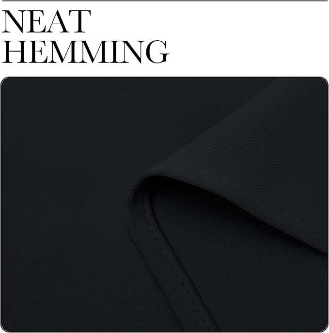 NICETOWN Halloween Bathroom Blackout Curtains and Drapes, Black Solid Thermal Insulated Grommet Blackout Drapery Panels for Window (2 Panels, 55 inches Wide by 68 inches Long, Black)