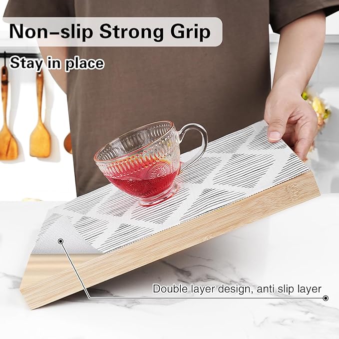 Shelf and Drawer Liner for Kitchen Cabinet,12 in x 30 FT Non-Adhesive Cabinet Liners for Shelves Non-Slip Waterproof Kitchen Drawer Liners Contact Paper Shelf Paper with Knife and Tape Measure