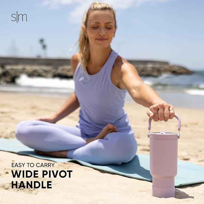Simple Modern Trek Pivot | 30oz Flip Straw Tumbler with Handle | Water Bottle & Boot | Interchangeable Straw & Chug Lids | Insulated Stainless Steel Jug | Gym Sports Outdoors | Ice Gray