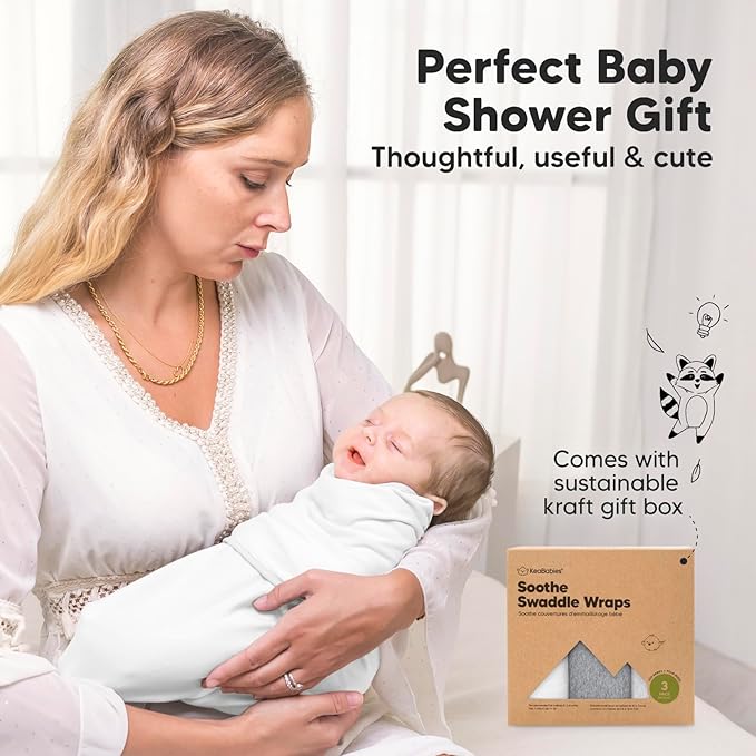 3-Pack Organic Baby Swaddle Sleep Sacks - Newborn Swaddle Sack, Ergonomic Baby Swaddles 0-6 Months, Swaddles for Newborns, Baby Sleep Sack, Baby Swaddle Blanket Wrap,Baby Essentials (Cloud Large)