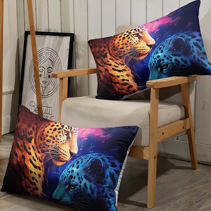 AILONEN Leopard Print Fitted Sheet Set Queen Size,Safari Wildlife Cheetah Bed Sheet Set Queen Size for Boys Kids,3 Pieces Animal Leopard Queen Fitted Sheet with 2 Pillowcases Decor