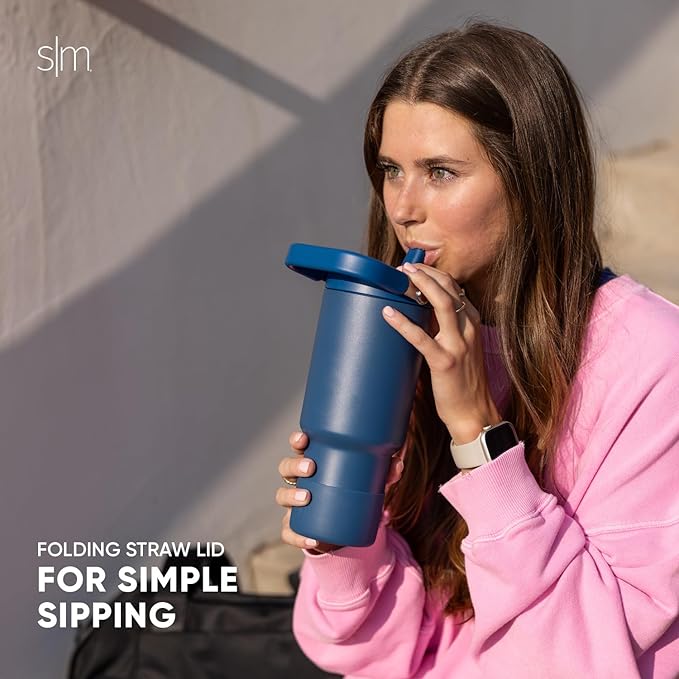 Simple Modern Trek Pivot | 30oz Flip Straw Tumbler with Handle | Water Bottle & Boot | Interchangeable Straw & Chug Lids | Insulated Stainless Steel Jug | Gym Sports Outdoors | Forest