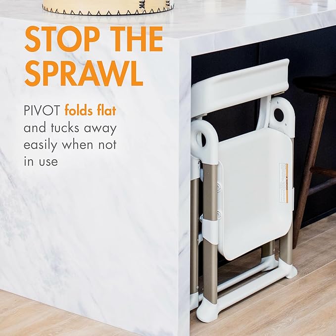 Boon Pivot Toddler Tower - Folding Toddler Step Stool - Montessori Kitchen Stool for Learning and Cooking - 21.75 L x 22.75 W x 34.75 H - Ages 18 Months to 4 Years