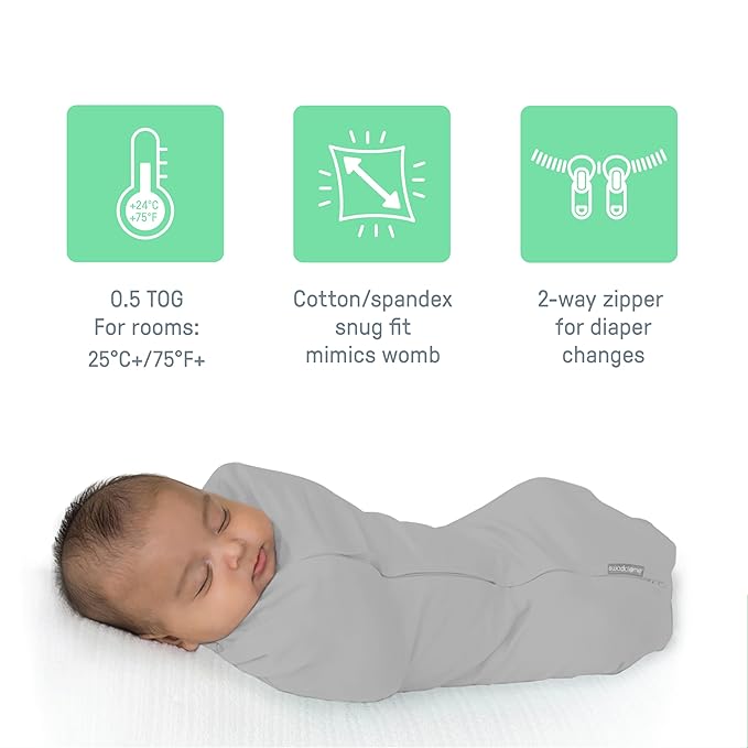 SwaddleMe by Ingenuity Pod, 0-2 Months, 2-Pack - Flower Confetti