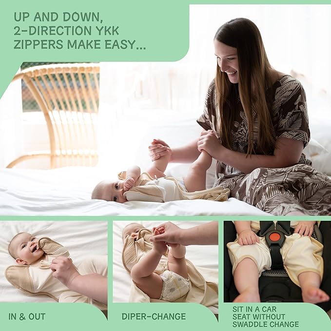 Swaddle, Cool Air mesh, Help Baby Safely Transition from Being swaddled Sleeves Open Free Before Rolling Over, Sleeping Bag Wearable Blanket (Large 6-12 Months | 19-26lbs | Rabbit)