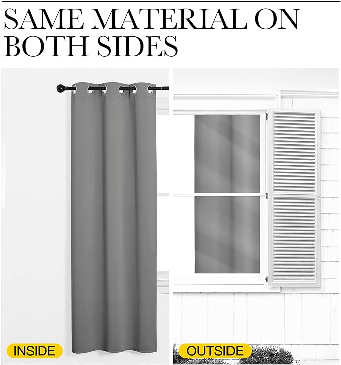 NICETOWN Silver Grey Room Darkening Curtain Panels 96" Long for RV, Play Room, Studio, Heat Block Out and Keep Warm Drapes Window Treatment Drapes for Doorway Entryway Patio (55" Width, 2 Panels)