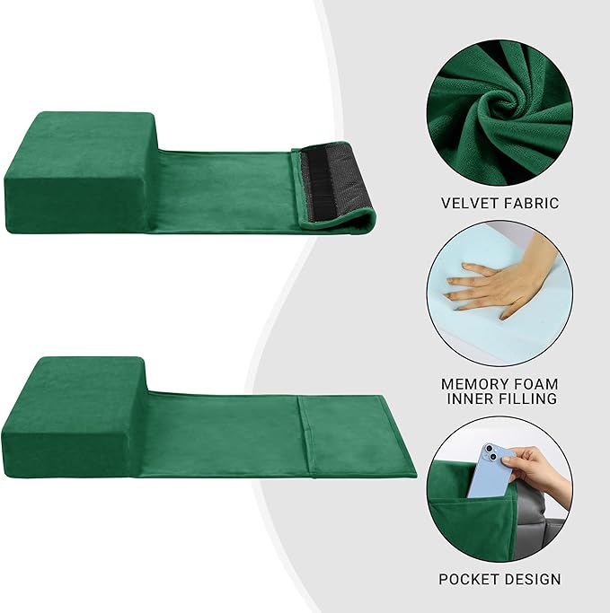 MABOZOO Head Pillow for Recliner Chair with Pocket,Headrest Cushion for Neck Pain Relief and Cervical Support,Recliner Head Pillow for Travel Home Recliner Sofa Armchair(Green)