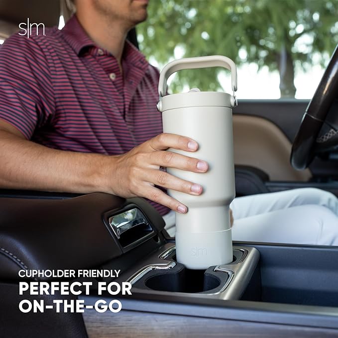 Simple Modern Trek Pivot | 30oz Flip Straw Tumbler with Handle | Water Bottle & Boot | Interchangeable Straw & Chug Lids | Insulated Stainless Steel Jug | Gym Sports Outdoors | Ice Gray