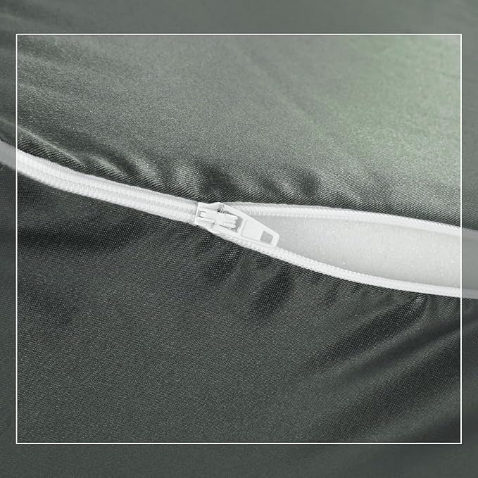 HOMBYS Satin Bed Wedge Pillow Cover Silky & Smooth Wedge Pillowcase 1 Pack 24x24x10, Soft & Breathable, Removable & Machine Washable-Zipper Design (Pillow Not Include),Dark Grey