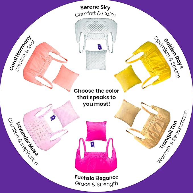 Mastectomy Pillow Post Op Pillow for Breast Surgery Recovery | Choose The Color for You | Hand Ice-Pack Pockets | Converts to Cloud Soft Cushion (Fuchsia Elegance)