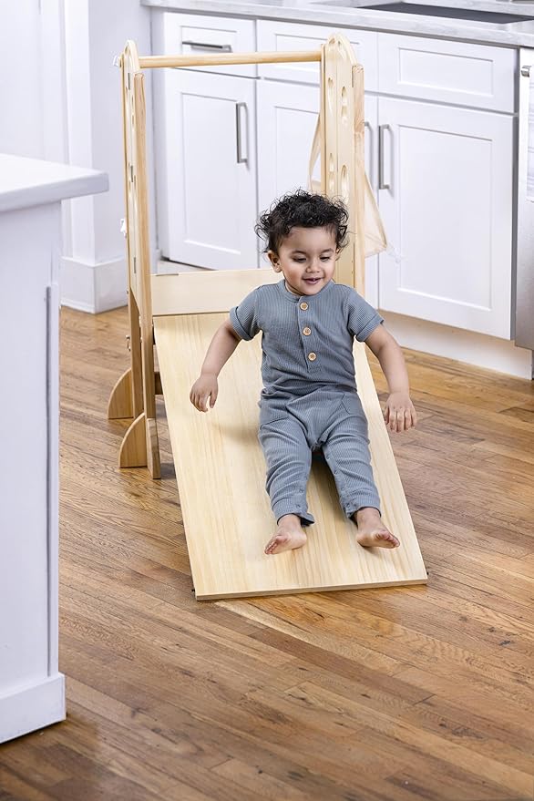 Avenlur Laurel - 4 in 1 Foldable Kitchen Tower - Step Stool for Toddlers - Ideal for Kitchen, Living Room, Playroom, and More - with Integrated Chalkboard - Children Kitchen Stool