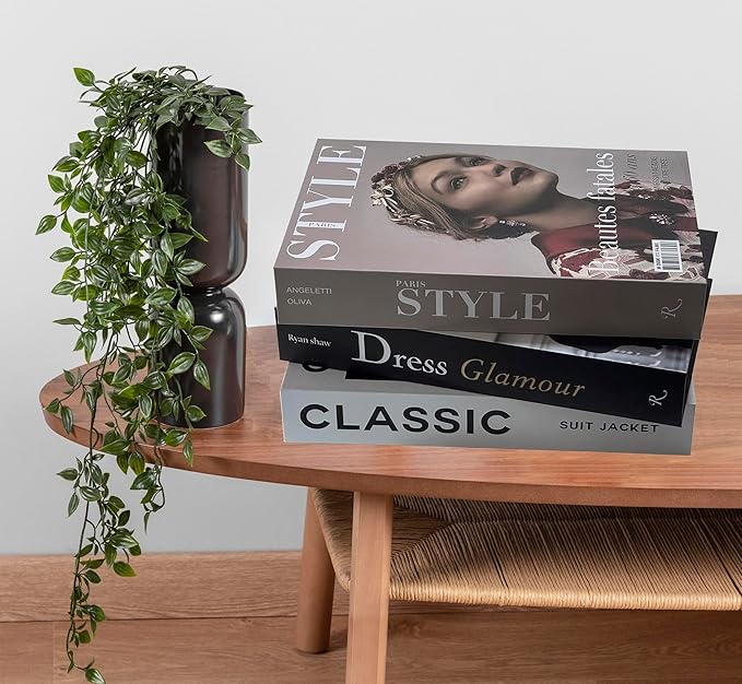 Neutral Home Books Decor Display for Living Room and Office Fashion Decorative Book,Hardcover Fake Decorative Books for Coffee Tables and Shelves(black2)