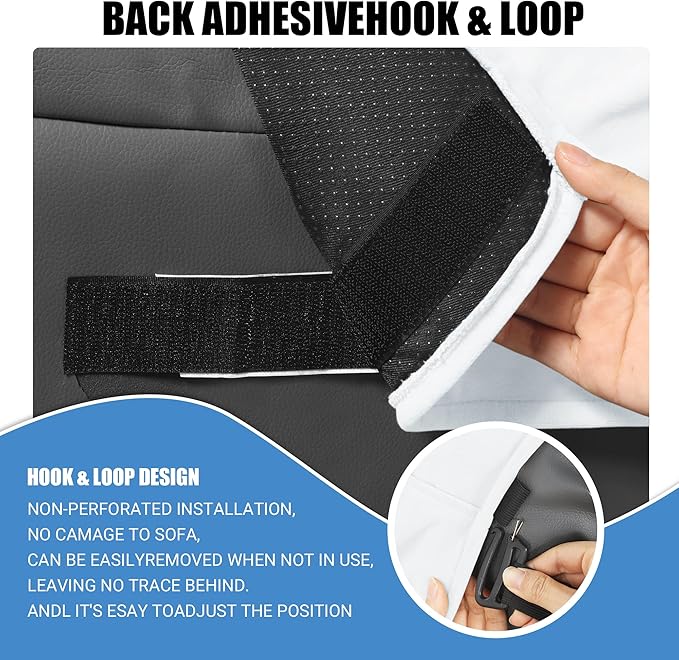 MABOZOO Head Pillow for Recliner Chair with Pocket,Headrest Cushion for Neck Pain Relief and Cervical Support,Recliner Head Pillow for Travel Home Recliner Sofa Armchair(White)