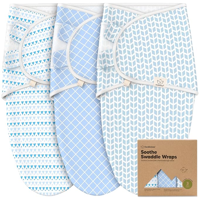3-Pack Organic Baby Swaddle Sleep Sacks - Newborn Swaddle Sack, Ergonomic Baby Swaddles 0-3 Months, Swaddles for Newborns, Baby Sleep Sack, Baby Swaddle Blanket Wrap, Baby Essentials (Storm)