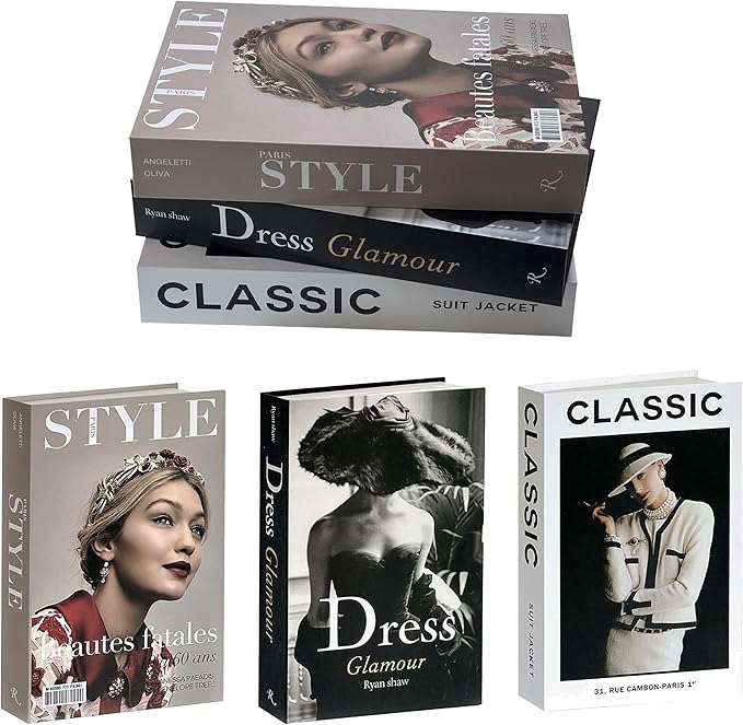 Neutral Home Books Decor Display for Living Room and Office Fashion Decorative Book,Hardcover Fake Decorative Books for Coffee Tables and Shelves(black2)
