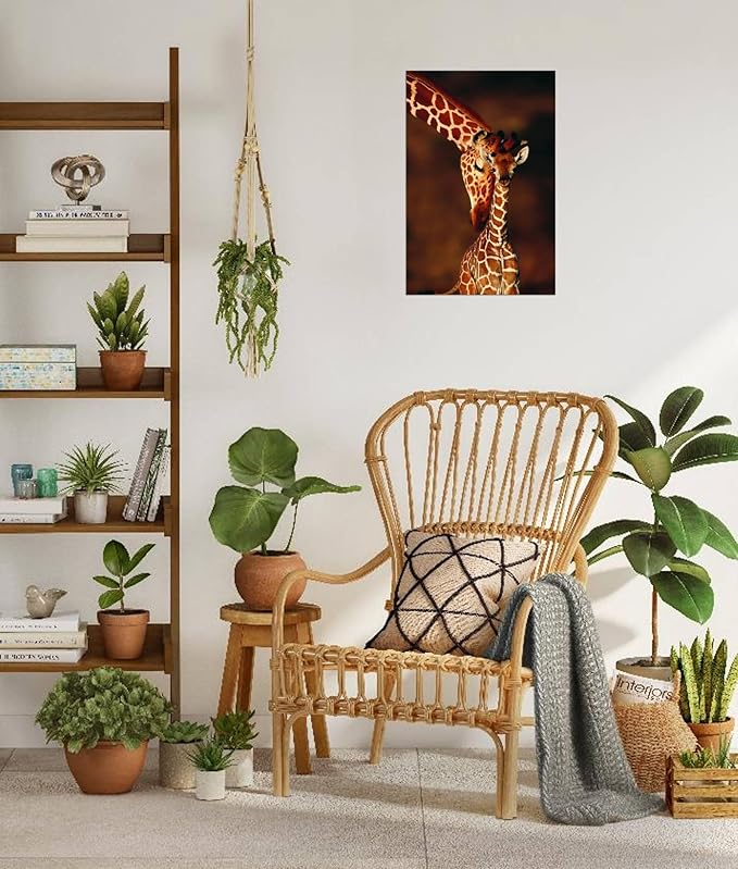 Wall Art Prints Giraffe and Baby by Lantern Press, Animals Decor, 24" x 36"