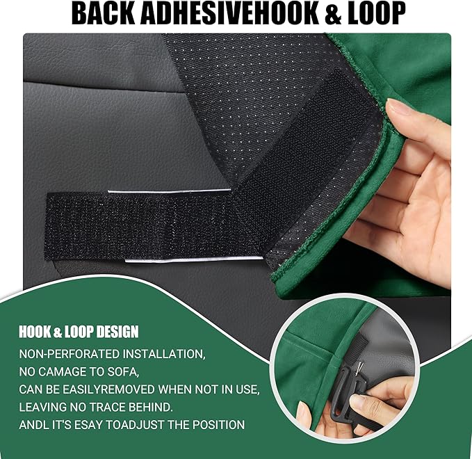 MABOZOO Head Pillow for Recliner Chair with Pocket,Headrest Cushion for Neck Pain Relief and Cervical Support,Recliner Head Pillow for Travel Home Recliner Sofa Armchair(Green)