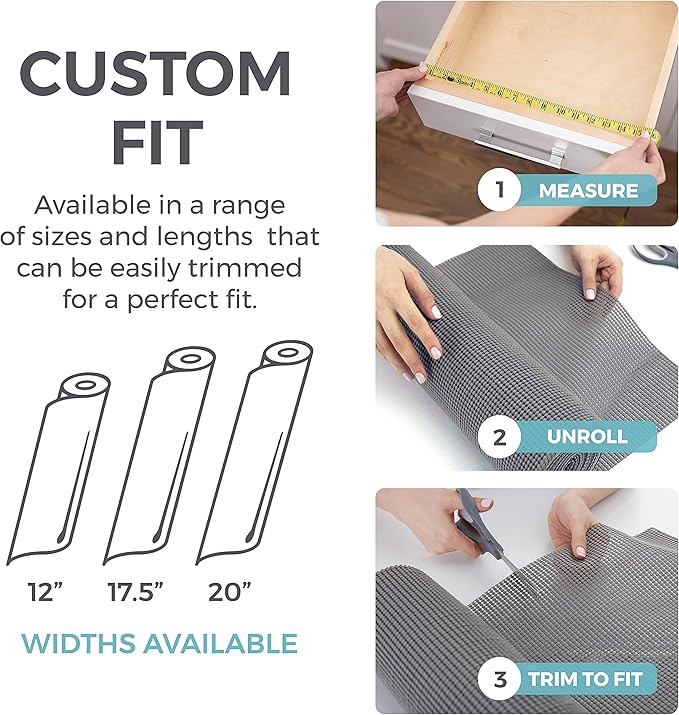 HOME GENIE Drawer Shelf and Cabinet Liner, Durable with Strong Grip, 20 Inch x 20 FT, Non Adhesive Liners Protect Kitchen Cabinets and Cupboard, Bathroom Drawers and Shelves, Desks, Light Taupe