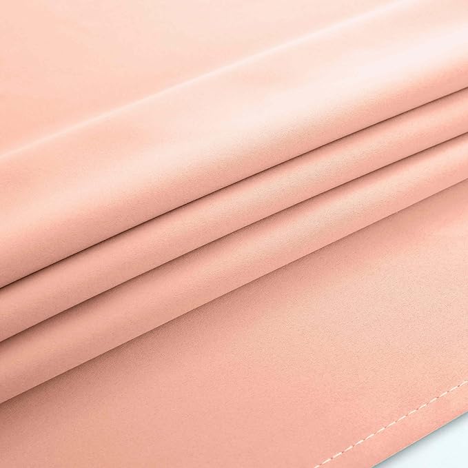 Mrs.Naturall Blush Pink Curtains 2 Panels for Girls Bedroom,Blackout Grommet Boho Neutral Room Darkening Dusty Rose Gold Curtains for Nursery Living Room,84 Inches Long