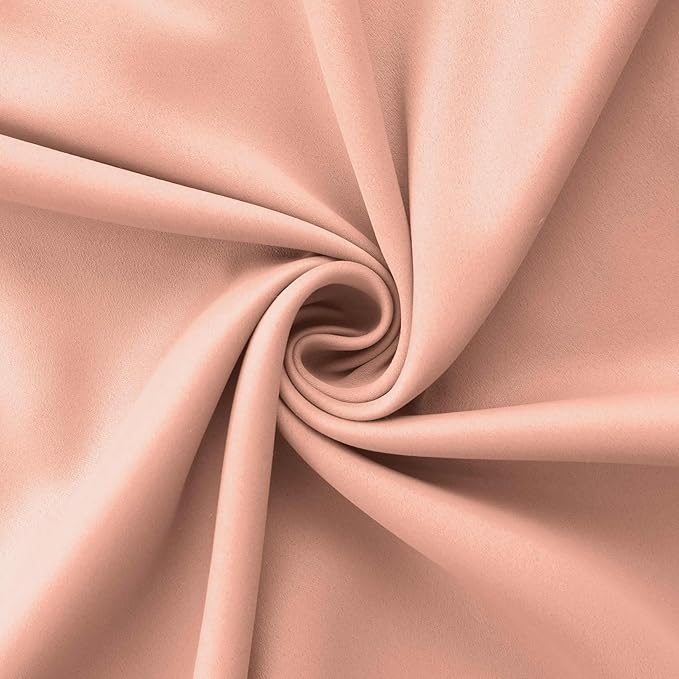 Mrs.Naturall Blush Pink Curtains 2 Panels for Girls Bedroom,Blackout Grommet Boho Neutral Room Darkening Dusty Rose Gold Curtains for Nursery Living Room,84 Inches Long
