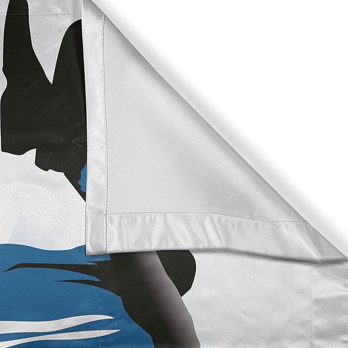 Ambesonne Teen Room Long Kitchen Curtains, Silhouette of Basketball Player Jumping Success Stars Illustration, Two Panels Drapes with Rod Pocket Room Decor, 55" x 45", Blue Charcoal
