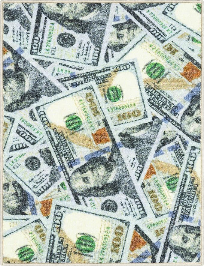Ottomanson Siesta $100 Bill Collection Design Area Rug , 2'3" x 3', Blue New