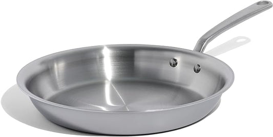 Made In Cookware - 12-Inch Stainless Steel Frying Pan - 5 Ply Stainless Clad - Professional Cookware - Crafted in Italy - Induction Compatible