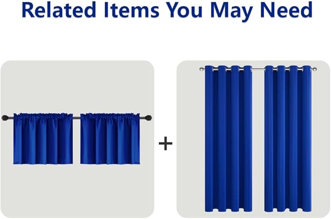 Blue Kids Curtains Blackout for Boys Bedroom 84 Inch Length 2 Panels Set Luxury Gold Yellow Decor Teen Room Darkening Window Coverings Drapes for Living Room Royal Blue 84 Long French Cobalt Blue