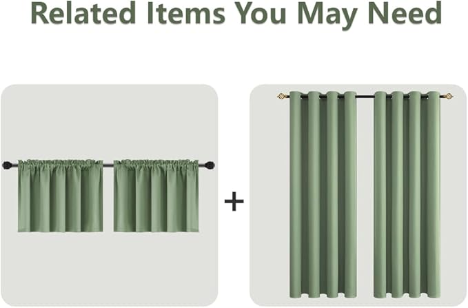 Mrs.Naturall Sage Green Blackout Curtains 84 Inches Long for Bedroom,Room Darkening Light Blocking Thermal Curtains for Living Room 84 Inch Length 2 Panels Set