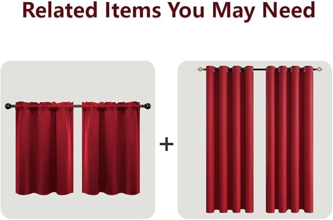 Mrs.Naturall Kids Curtains 2 Panel Set for Boys Bedroom,Blackout Grommet Window Sports Basketball Football Red Gaming Curtains for Boys Room,63 Inch Length