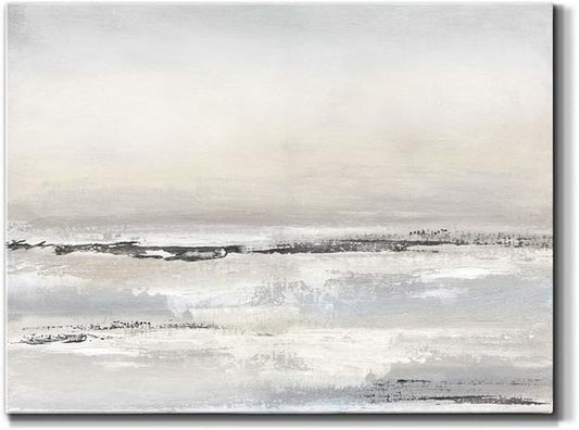 Renditions Gallery Canvas Nature Wall Art Modern Decorations Paintings Serene Winter Snow Glam Romantic Abstract Minimalist Artwork Prints for Bedroom Office Kitchen - 8"x12" LT33