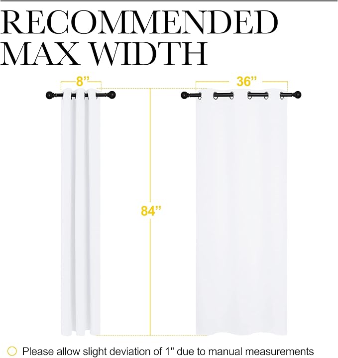 NICETOWN Window Treatment Curtain Set - 50% Light Reducing Curtains for Living Room, Curtain Panels for Patio Door (2 Panels, 42 inches x 84 inches, Pure White)